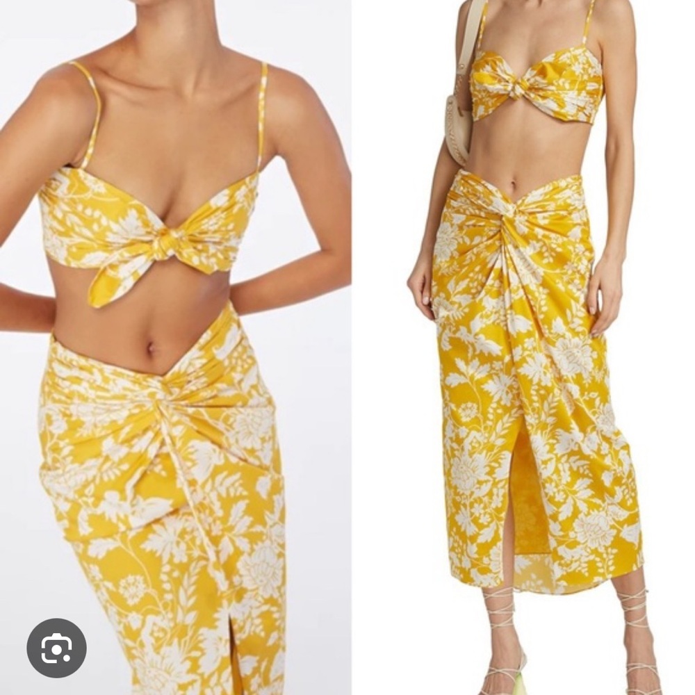Amir Yellow Floral Two-Piece Set